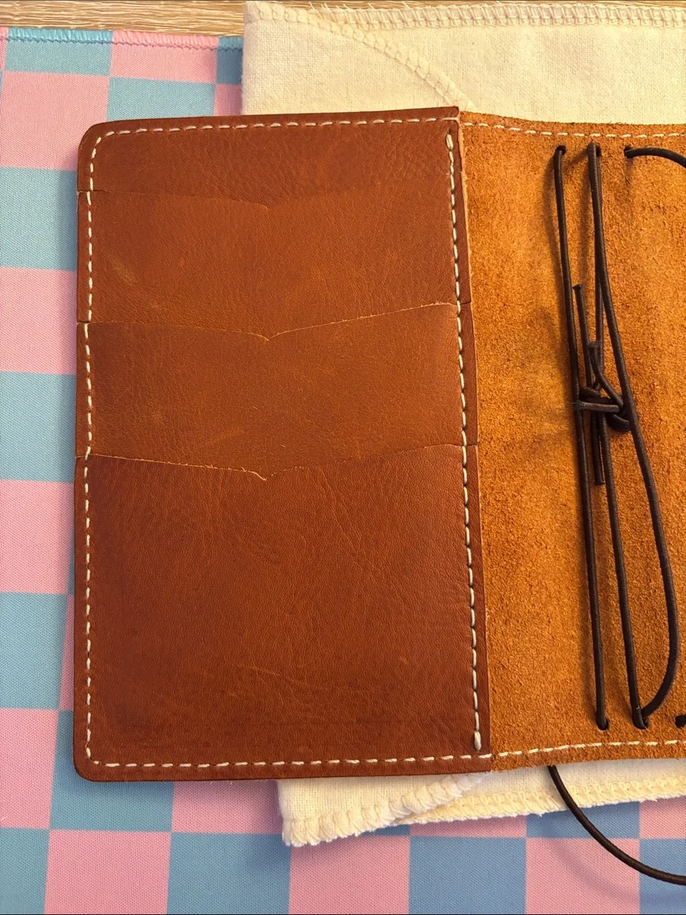 Chic Sparrow A6 Cascade Kody Tan Leather Traveler's Notebook Planner Cover - Picture 13 of 16